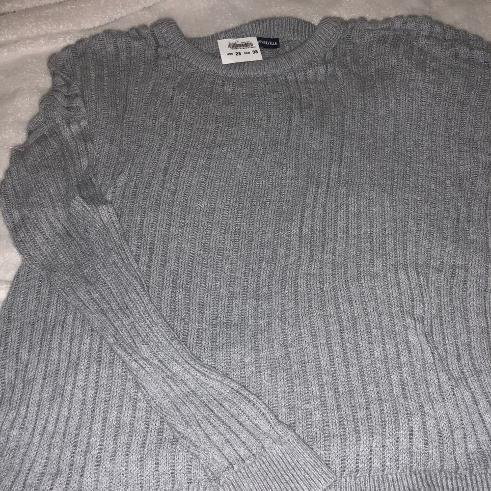 BRAND NEW brandy light grey sweater